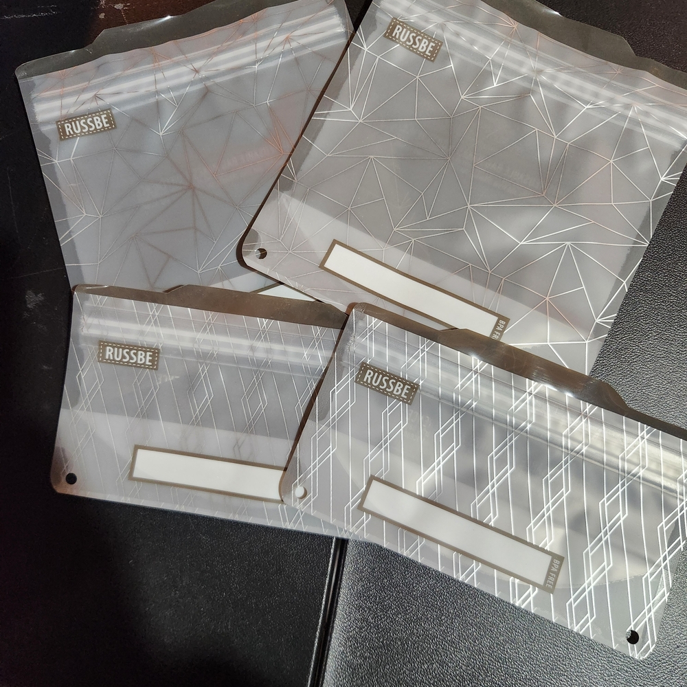 Geometric Gray Reusable Food Storage Bags
